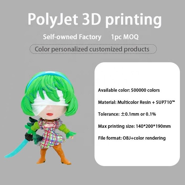 Custom STL Full Color 3D Printing Service Multicolor Hars Printing Eco Friendly